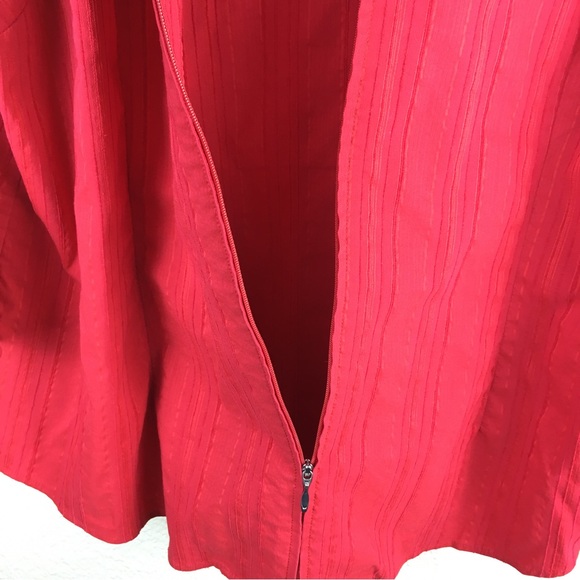 Coldwater Creek Red Zipper Front 3/4 Sleeve Blouse Top Shirt Sz 2X - Picture 5 of 11